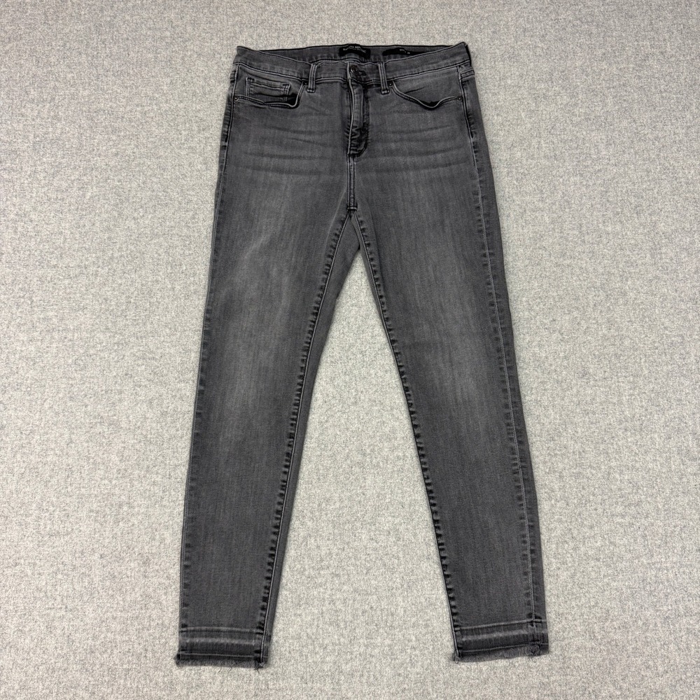 Banana Republic Skinny Jeans 29 Gray Raw Hem Premium Denim Mid Rise Casual 1811